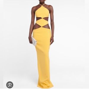 Monot Halter Neck Crepe Cutout Maxi Dress Size 0